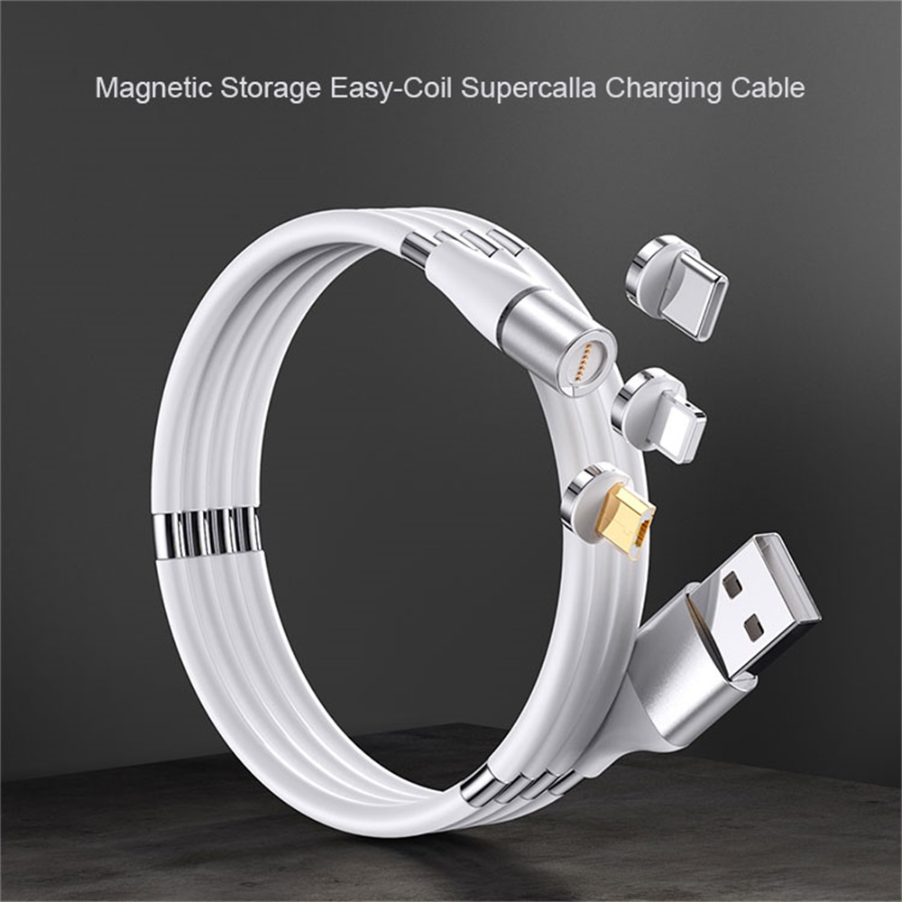Bakeey 3A Magnetic Easy-Coil Supercalla Micro USB/ Type-C Charging Data Cable for Samsung Galaxy Note S20 ultra Huawei Oneplus 8 Pro Huawei Mate40