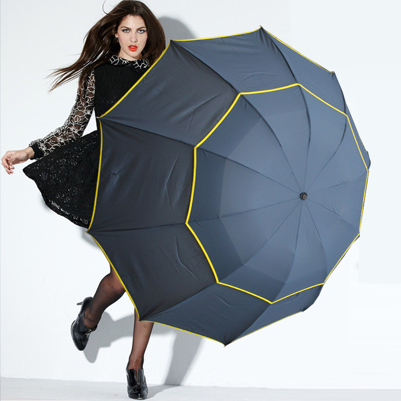Banggood Golf Umbrella Double Layer Windproof Anti-UV Umbrella 3-4 People Three Folding Sunshade 18
