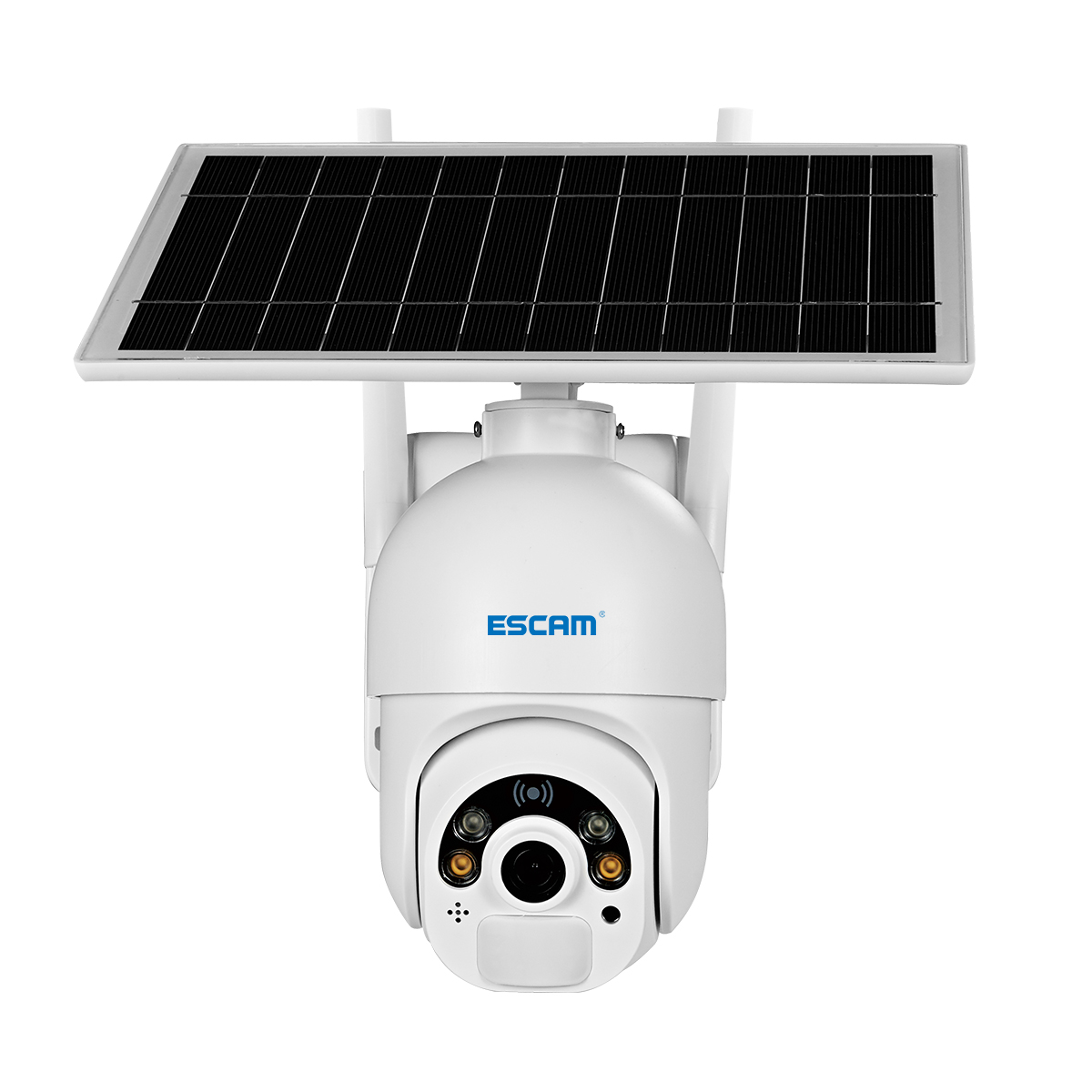 ESCAM QF250 1080P Cloud Storage WIFI Battery PIR Alarm Dome IP Camera With Solar Panel Full Color Night Vision PTZ Two Way Audio IP66