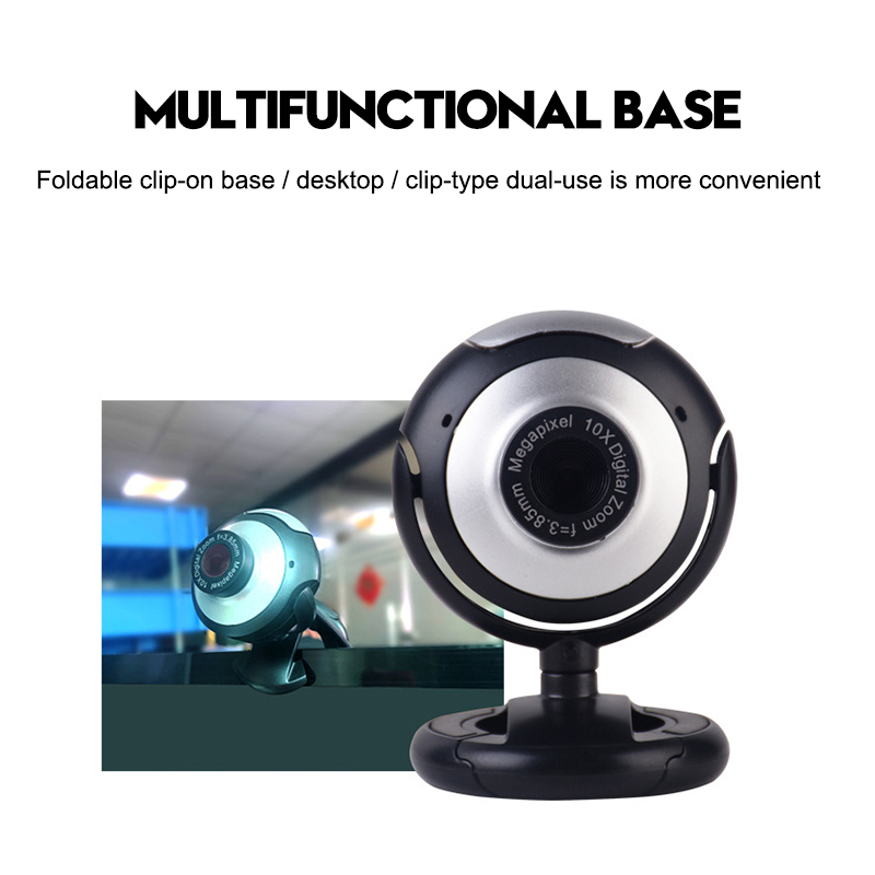 480P 30W pixel HD Free Drive 360° Rotation USB Webcam Manual Focus Conference Live Computer Camera Built-in Noise Reduction Microphone for PC Laptop