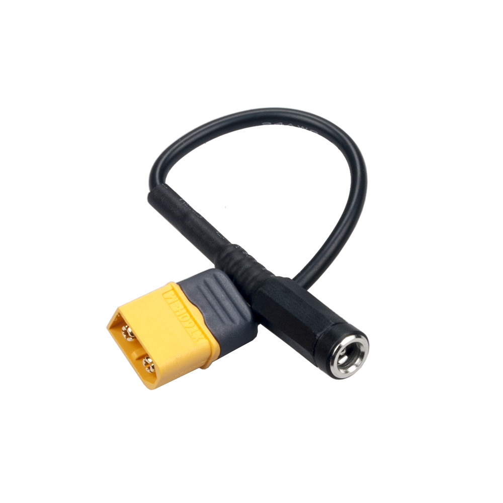 RJXHOBBY 15cm XT60 Male Bullet Connector to Female DC 5.5mm X 2.1mm Rubber Power Cable - Photo: 2