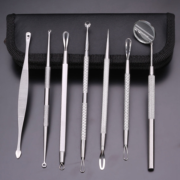 Y.F.M� 7Pcs Stainless Steel Multipurpose Blackhead Acne Comedones Remover Extractor Tool Set Kit