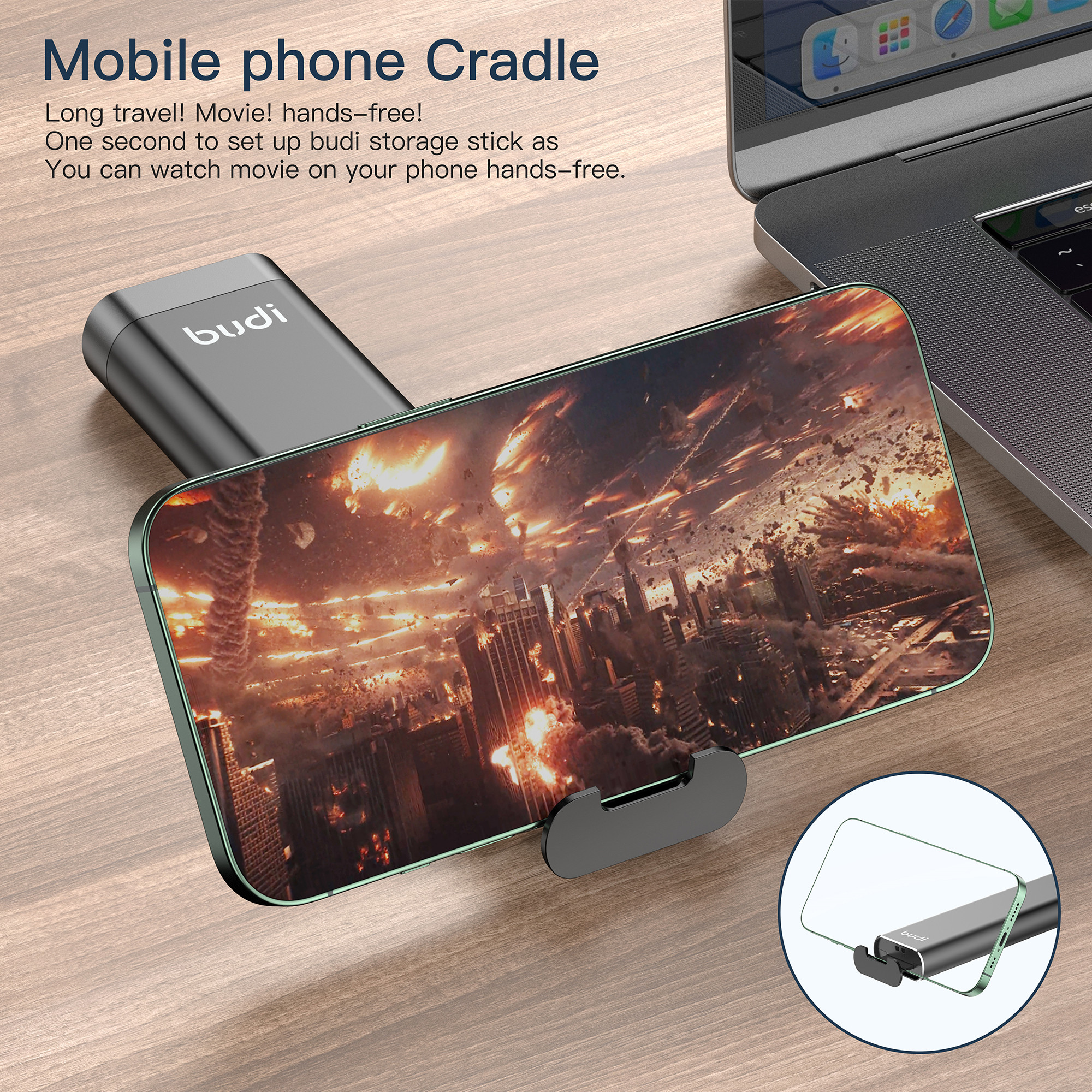 BUDI Multifunctional 9-in-1 SD Card Reader Cable and USB 3.0 Type-C Phone and External Camera and Computer Adapter with OTG Sync Charging and 5Gbps Transfer Memory Card High Speed Card Reader