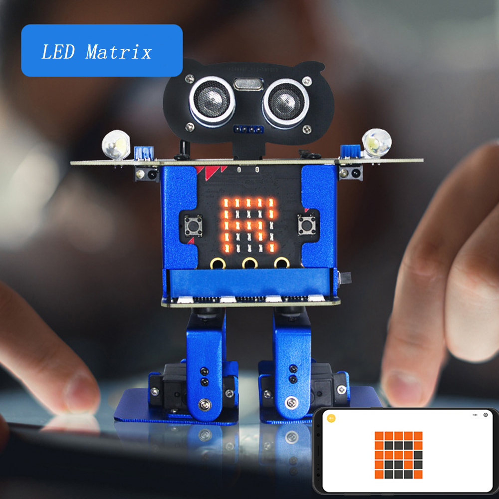 Xiao R HappyBot Microbit Smart Programmable Obstacle Avoidance APP/Stick Control RC Dancing Robot - Photo: 6