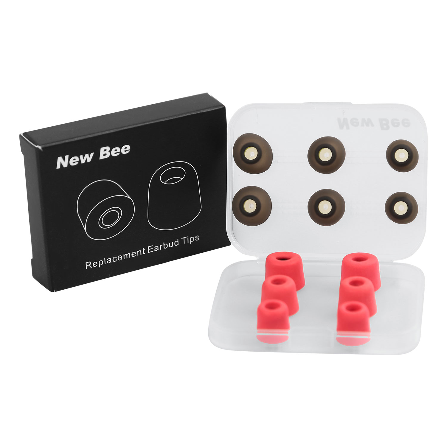 New Bee 3 Pairs of Rebound Memory Foam Tips 3 Pairs of Silicone Earbuds for Earphone Headphone 20