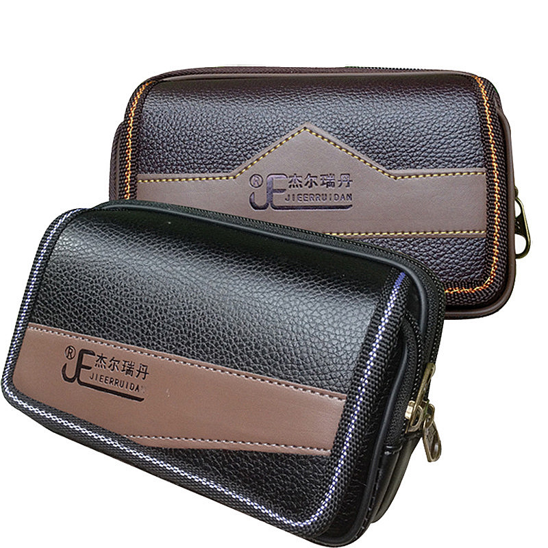 

Jieerruidan PU Leather Wallet Phone Bag Double Zipper Waist Bag for Phone under 6 inches