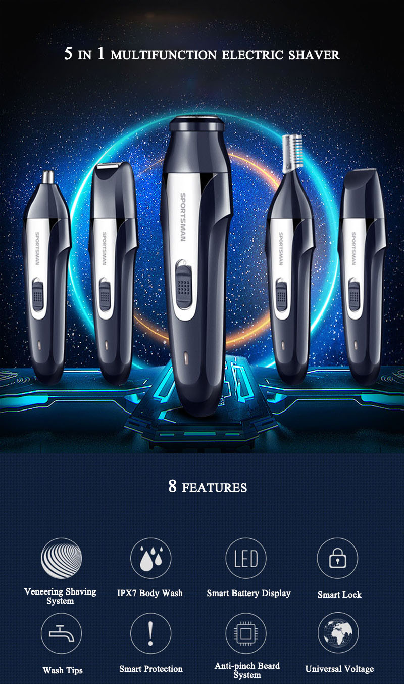 5 in 1 Electric Hair Clipper for Men and Women