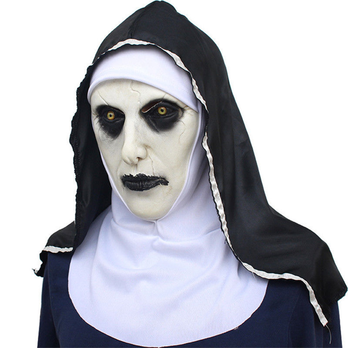 

The Nun Horror Mask Hood Valak Halloween Prop Cosplay Costumes Prop Party