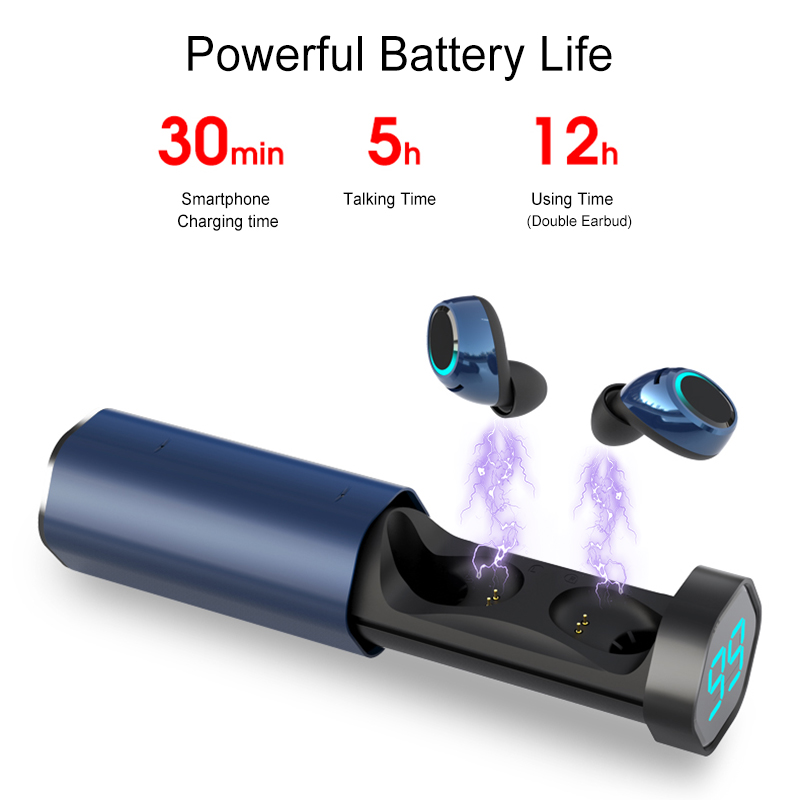 [Bluetooth 5.0] Bakeey T2 TWS Earphone LED Battery Display Smart Touch Binaural Call IPX5 Waterproof 93