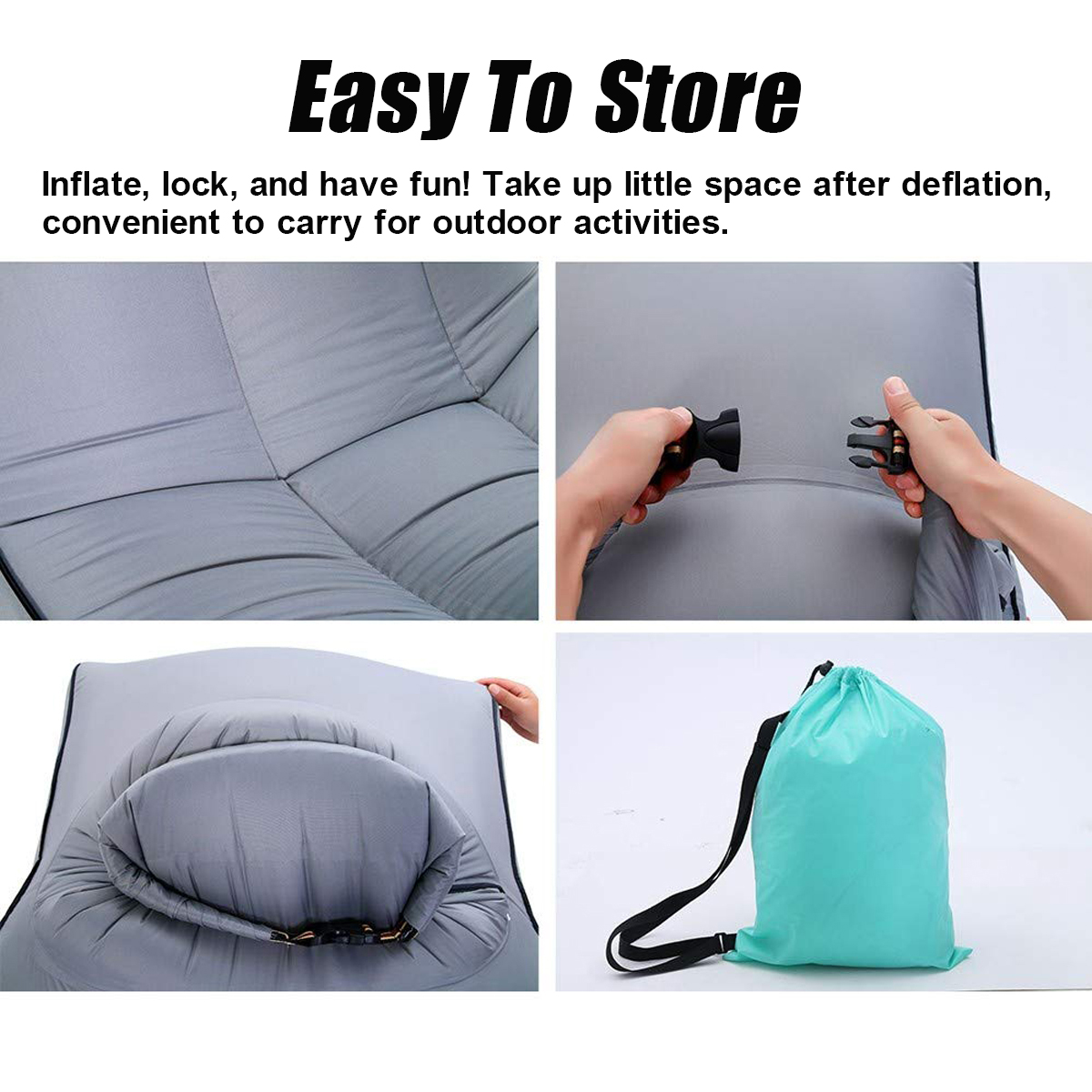 Outdoor Portable Inflatable Air Lazy Sofa Sleeping Rest Beach Seaside Couch Bed Camping Travel 8