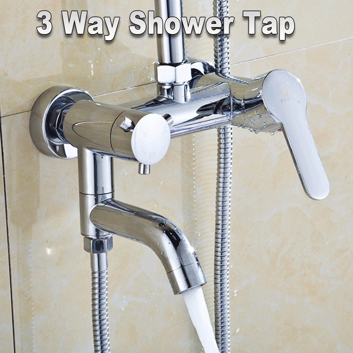 Modern Design Bathroom Tap Chrome Sink Bath Shower Filler Mixer Tap with Handset 