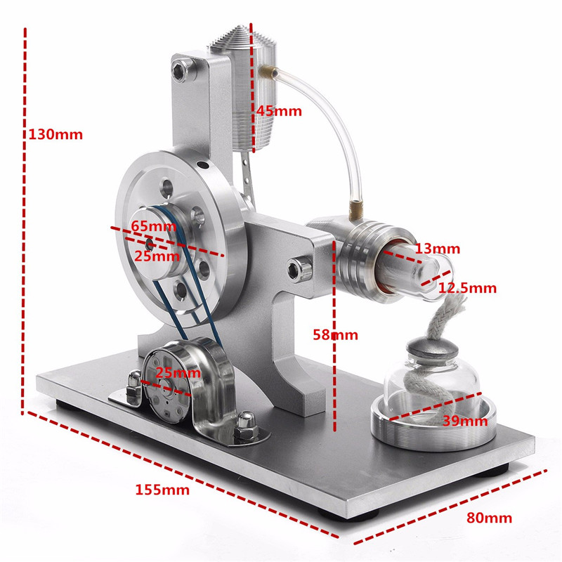 Stirling Engine Model Physical Motor Power Generator External Combustion Educational Toy 19