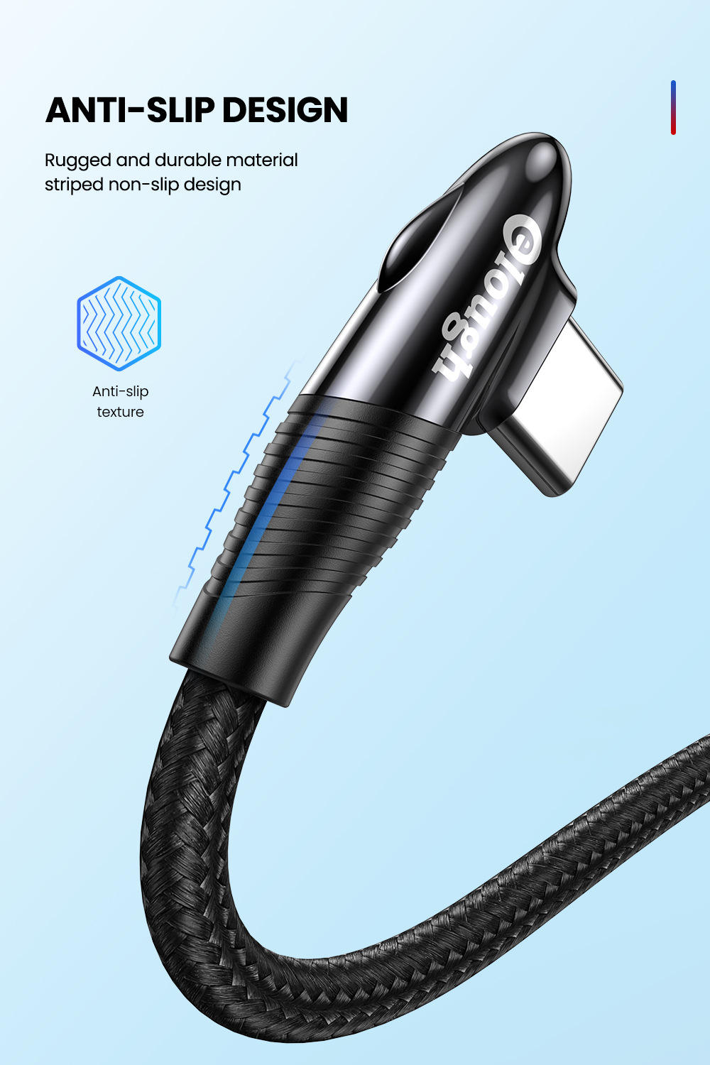 Elough 90° Elbow USB-C/Apple Port to USB-A Cable Fast Charging Data Transmission Cord Line 1m/2m long For iPhone 13 Pro Max For Samsung Galaxy Note 20 For Xiaomi 12