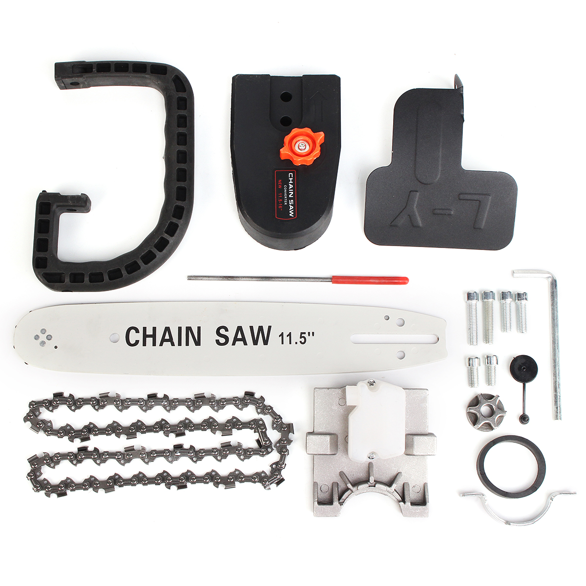 

11.5 Inch Woodworking Chainsaw Refit Kit Saw Chain Bracket with File for Woodworking