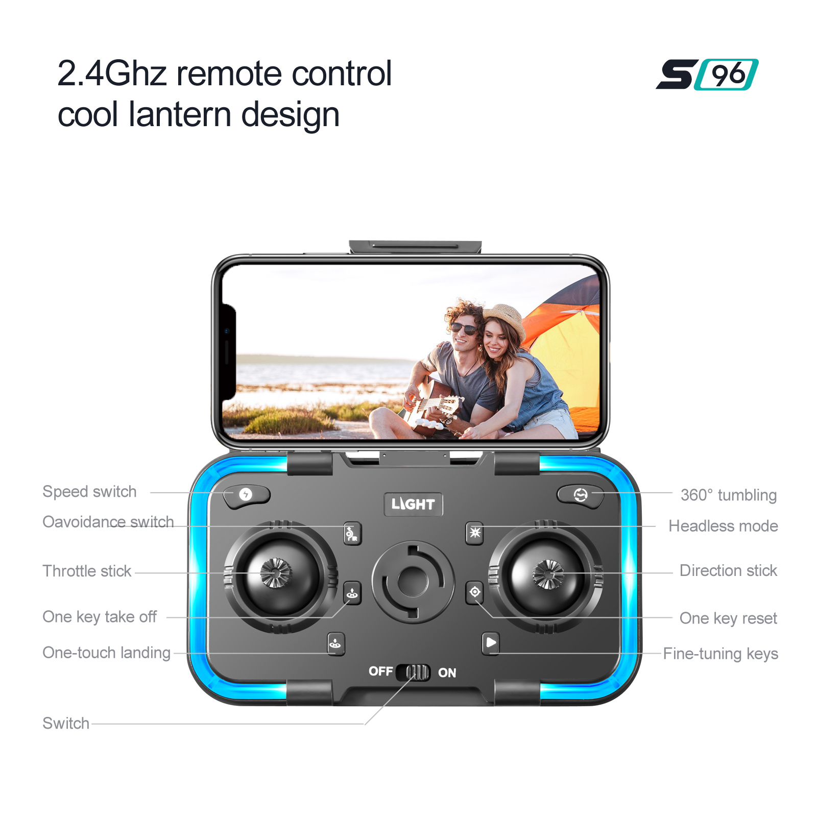 S96 WiFi FPV with 4K HD Dual Camera Obstacle Avoidance Optical Flow Positioning Foldable Integrated Storage RC Drone Quadcopter RTF