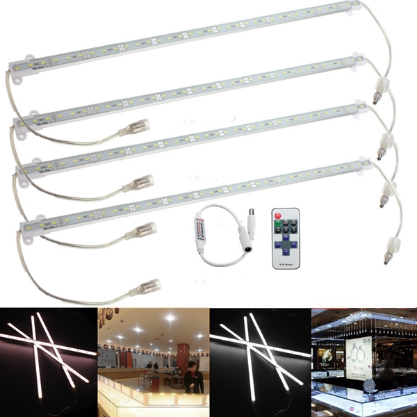 

4 x 9w 5630 LED жесткая бар полоса света водонепроницаемый белый / теплый автомобиль шкафа лампа + дистанционный диммер DC 12V