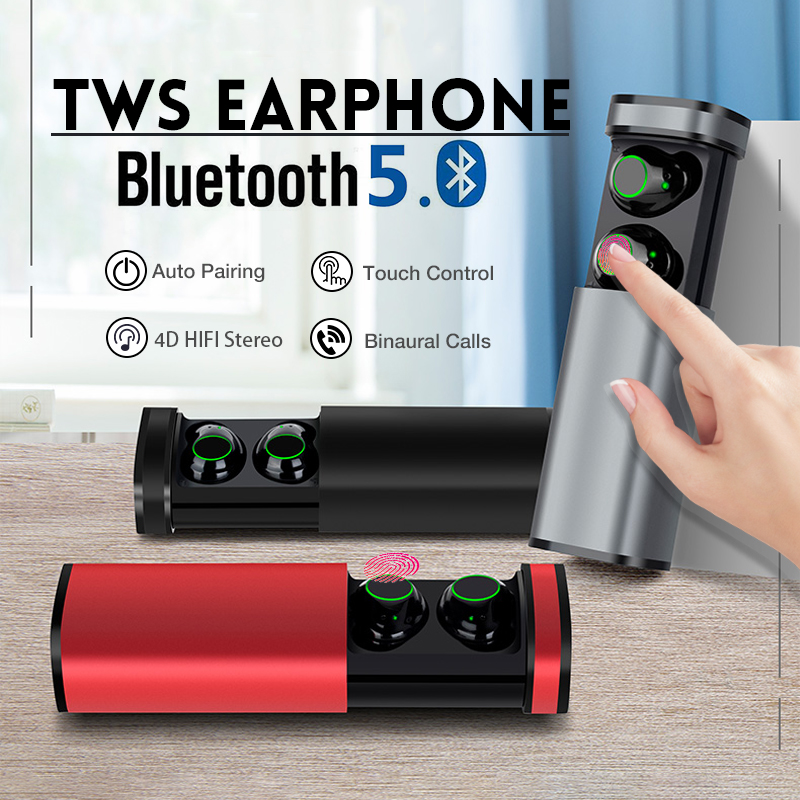 [True Wireless] HIFI Stereo Bluetooth 5.0 Earphone IPX5 Waterproof Touch Handsfree With Charging Box 9