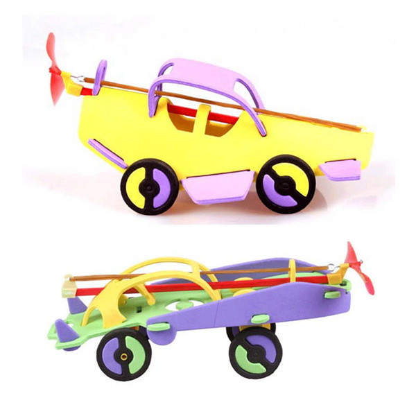 Rubber Powered Racing Car Plane Steamship Educational Toys