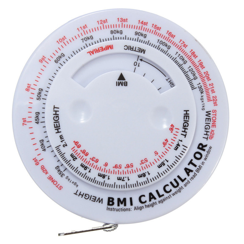 BMI Body Mass Index Retractable Tape 150 cm Measure Calculator Diet Top 