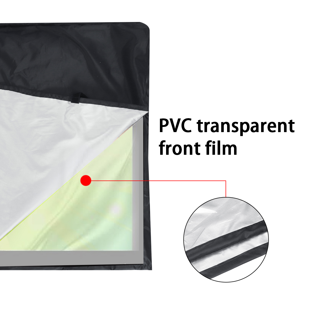 Outdoor Waterproof TV Cover Black Television Protector For 32'' to 70'' LCD LED
