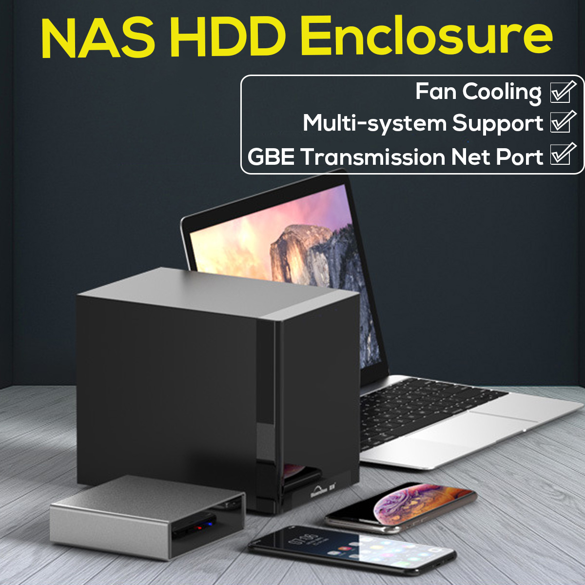 Blueendless X8 2-Bay USB 3.0 NAS Gigabit Network Storage Cloud Drive for 3.5'' SATA Hard Drive HDD Enclosure 8