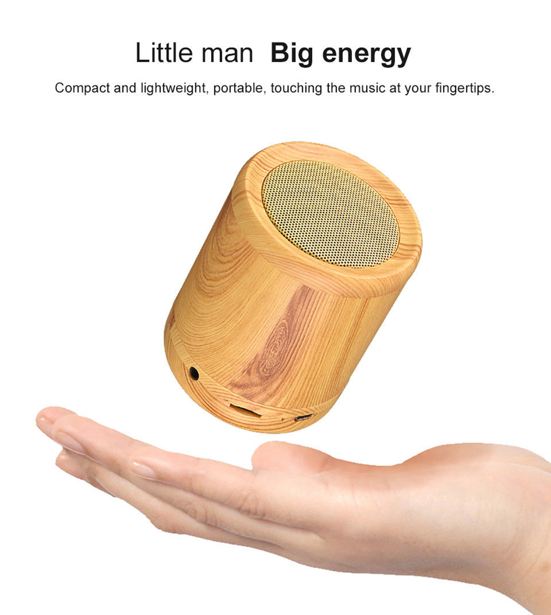 Mini Portable Wireless Bluetooth Speaker Wooden 3D Stereo TF Card Hands Free Aux-in Subwoofer 18