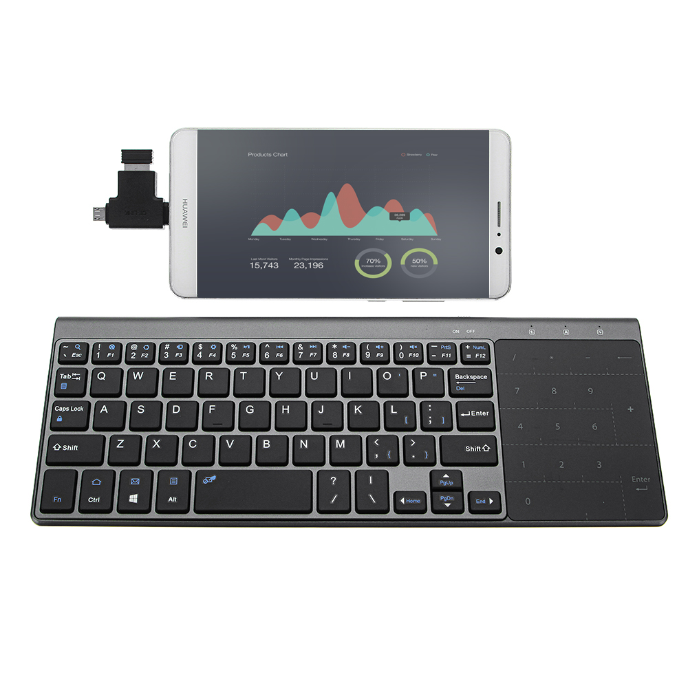 JP136 Ultra Thin 2.4GHz Wireless Keyboard with Touch Pad for Laptops Desktop Computers 14