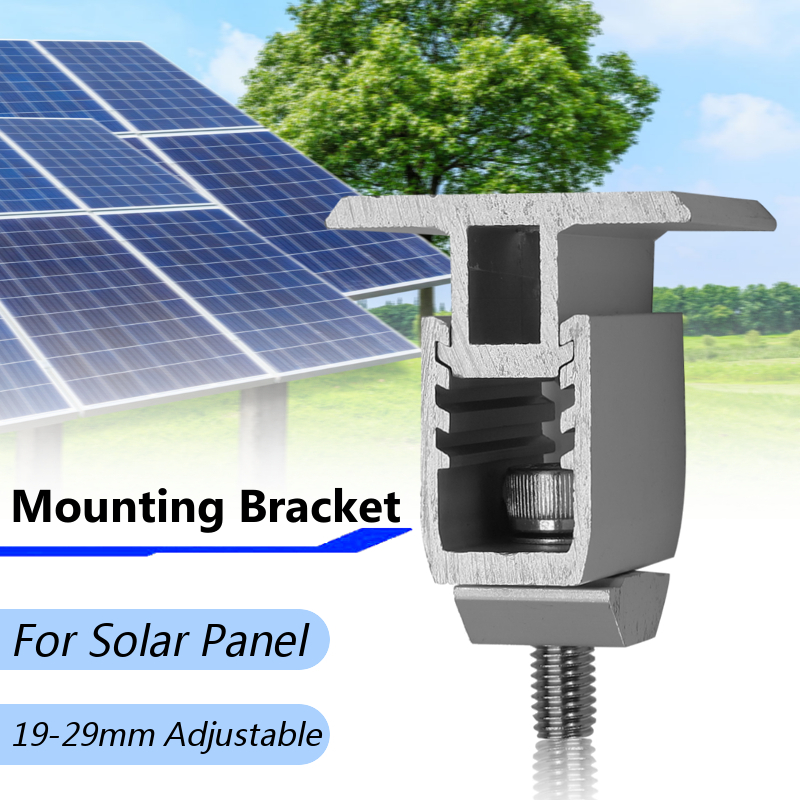 Sliver Aluminum Alloy Solar Panel Mounting Bracket 19mm-29mm Adjustment Range for Framed Solar Panel