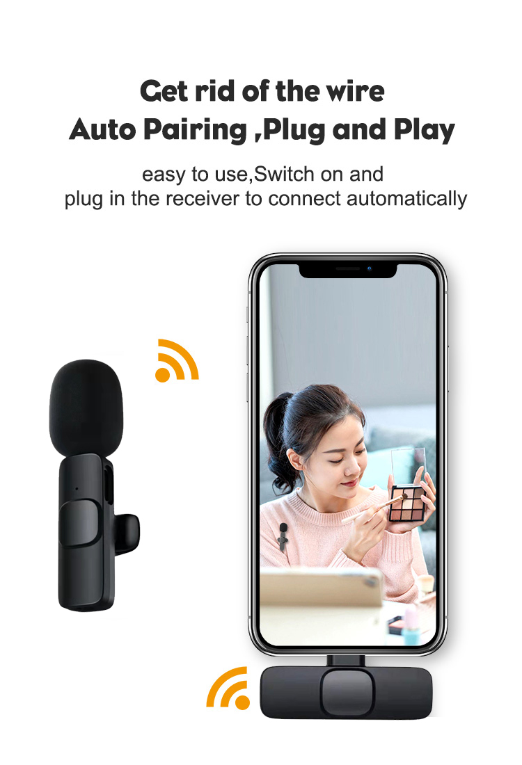 Bakeey A3 Wireless Lavalier Microphone Low Latency Portable Audio Video Recording Plug-Play Lapel Type-C Mic for Live Broadcast Game