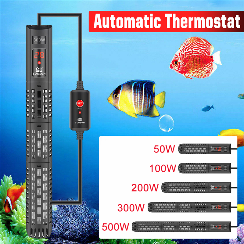50/100/200/300/500W 18-34℃ Tank Fish Automatic Thermostat Digital Display Aquarium Accessories