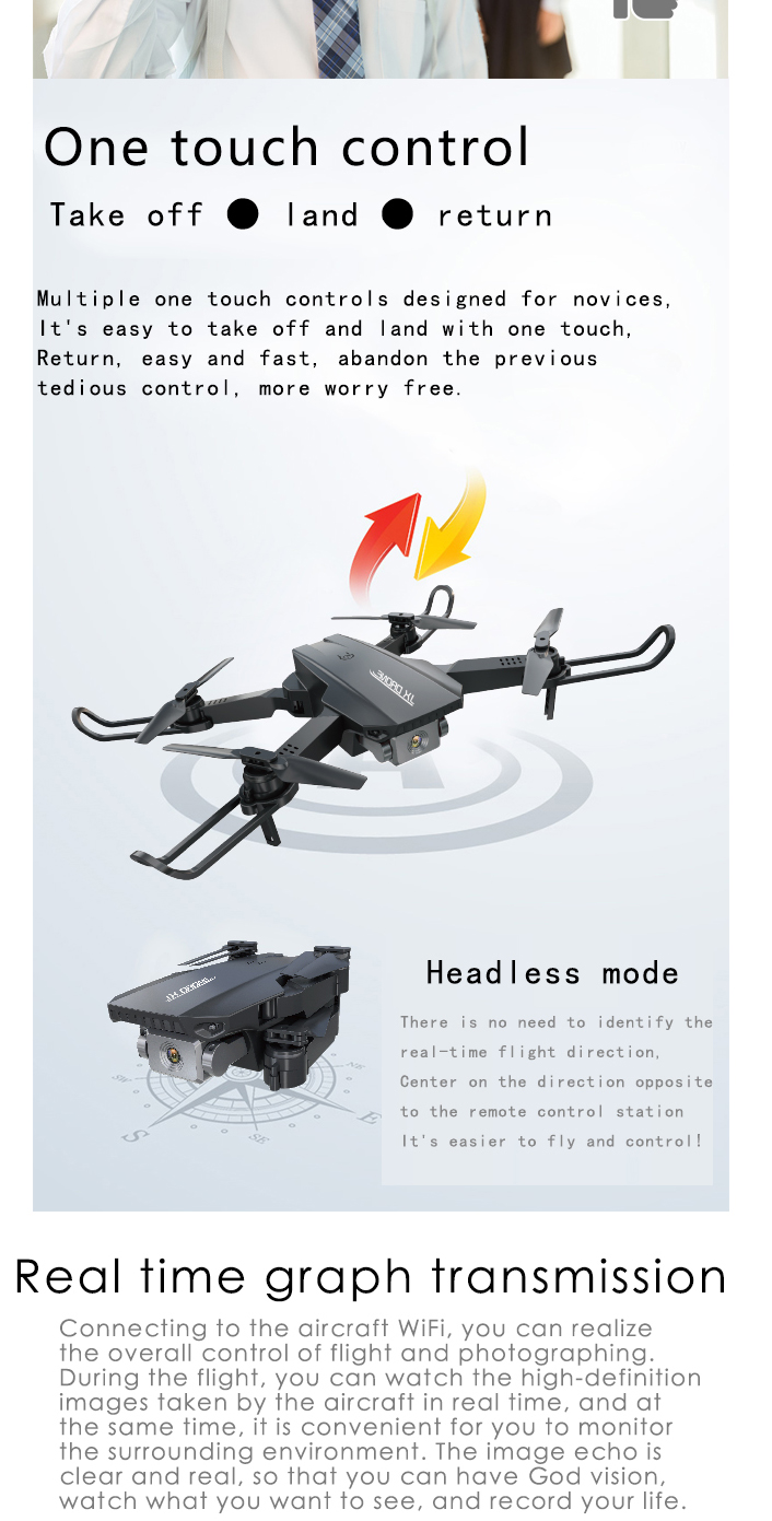 JX 1811 WiFi FPV with 4K HD Wide Angle Camera High Hold Mode Foldable RC Drone Quadcopter RTF - Photo: 6