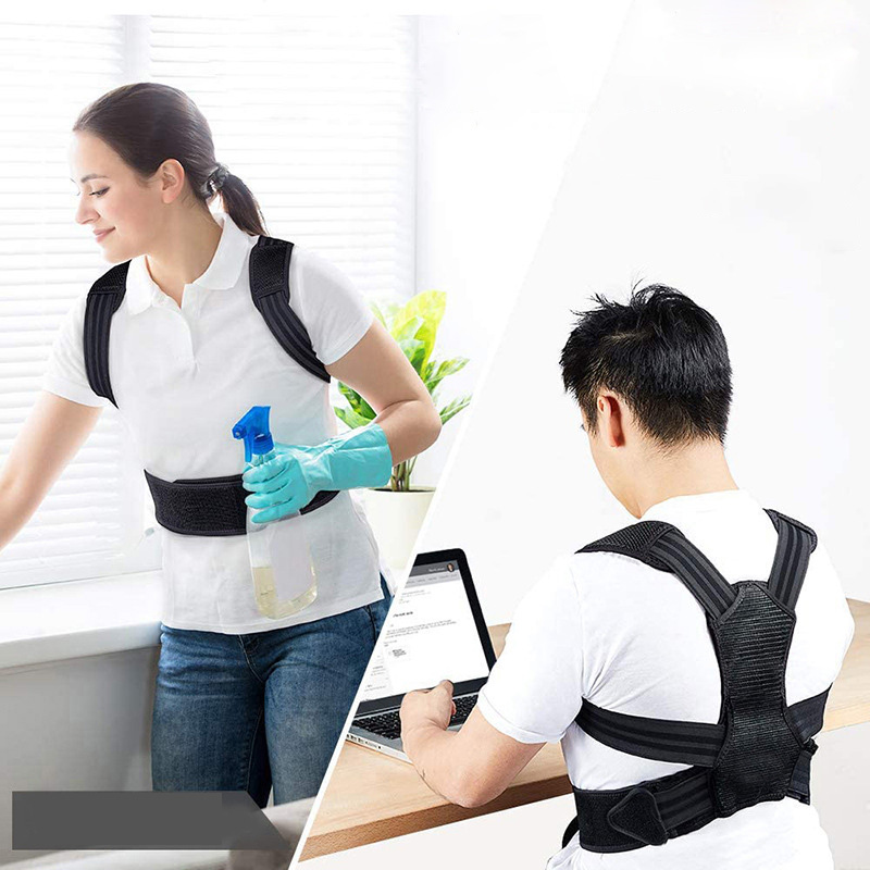 Corretor de Postura Cinto Suporte para Costas Ajustável Lombar Cinto Fornece alívio da dor para pescoço e ombros para trás Aptidão Vestível
