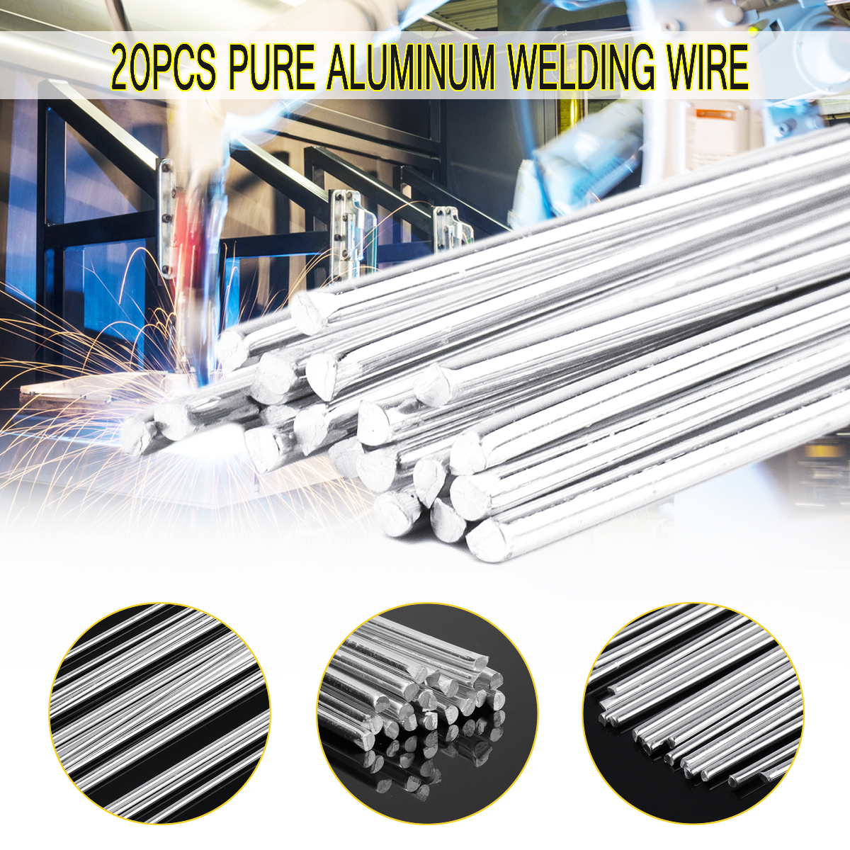 20pcs ER1100 Low Temperature Aluminum Welding Solder Wire Brazing Repair Rods 78