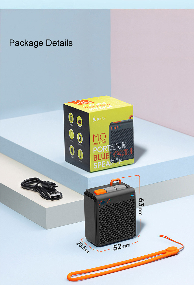 Edifier M0 70g Mini Speaker 40mm Dynamic Driver 360° Stereo 500mAh Battery App Control Type-C Outdoors Travel Wireless Soundbox