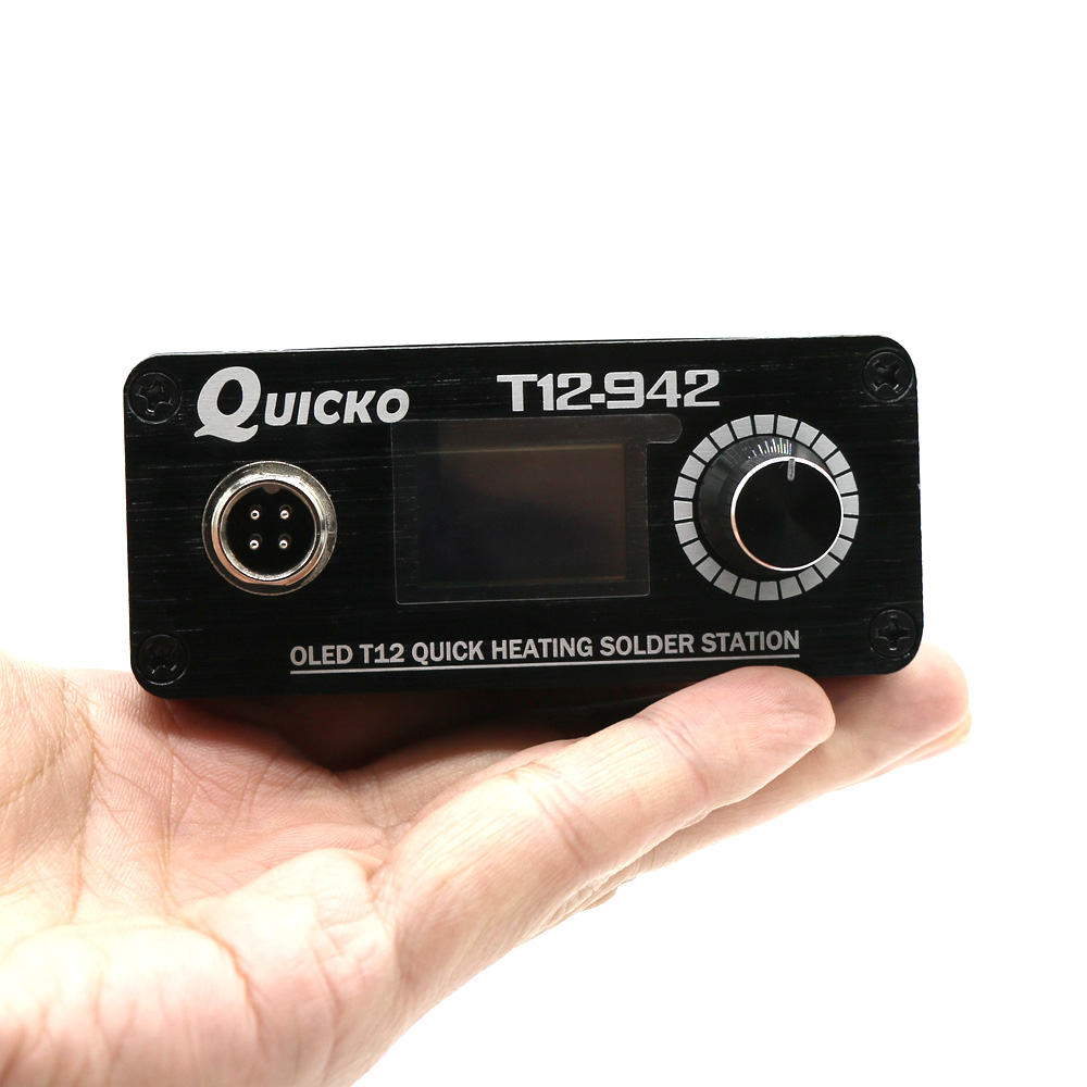 Quicko T12-942 MINI OLED Digital Soldering Station T12-907 Handle with T12-K Iron Tips Welding Tool 28