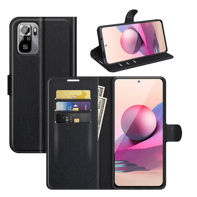 Bakeey for Xiaomi Redmi Note 10 / Redmi Note 10S Case Litchi Pattern Flip Shockproof PU Leather Full Body Protective Case