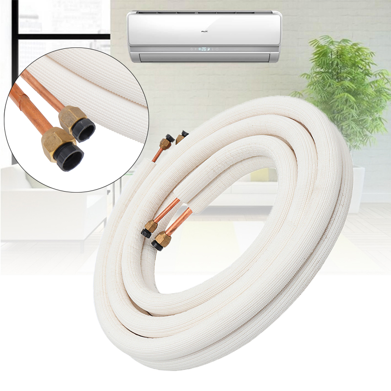 2020 Air Conditioning Parts 10 Meter Air Conditioner Pair Coil Tube 1/4 3/8 Insulate Copper Aluminum Pipe Split Line Wire Home Air Conditioner Parts 