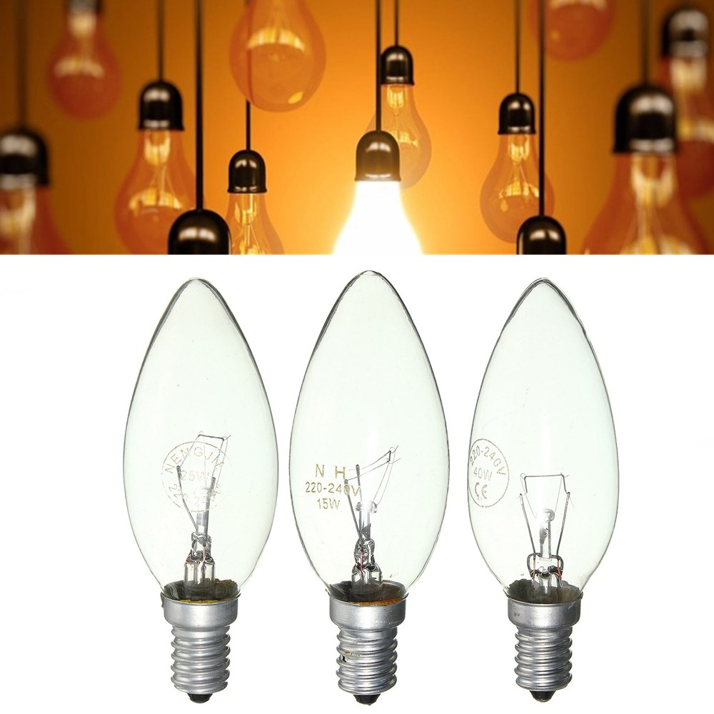 

E14 15W/25W/40W Warm White Vintage Edison Incandescent Candle Light Lamp Bulb AC220V