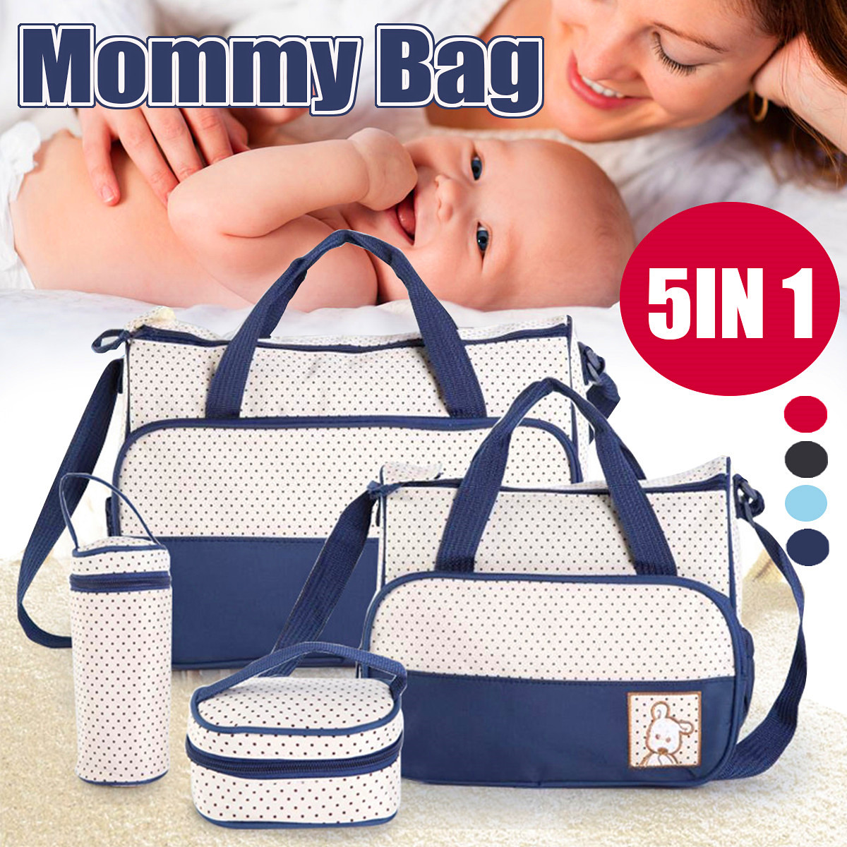 Baby Diaper Bag Tote with Shoulder Strap Diaper Organizer Bag Portable  Mommy Bag Baby Bag for Work,Travel,Outdoor 