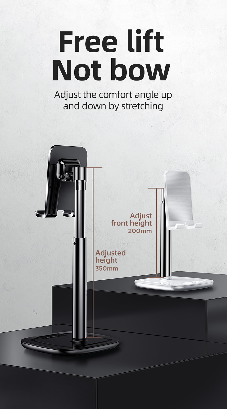 Joyroom Metal Adjustable Phone Holder Stand Multi-angle Flexible Bracket Desk Stand Tablet Cell Phones Support