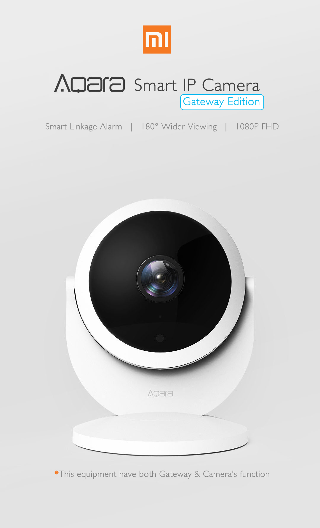 Original Xiaomi Mijia Aqara Smart IP Camera Smart Linkage Alarm 180 Degree 1080P HD Home Security Camera