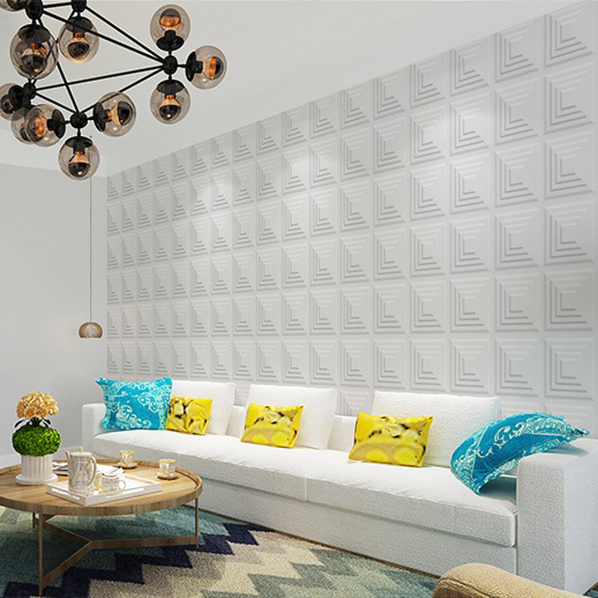 Painéis de adesivos de parede autoadesivos de espuma 3D Decalque de fundo para decoração de casa