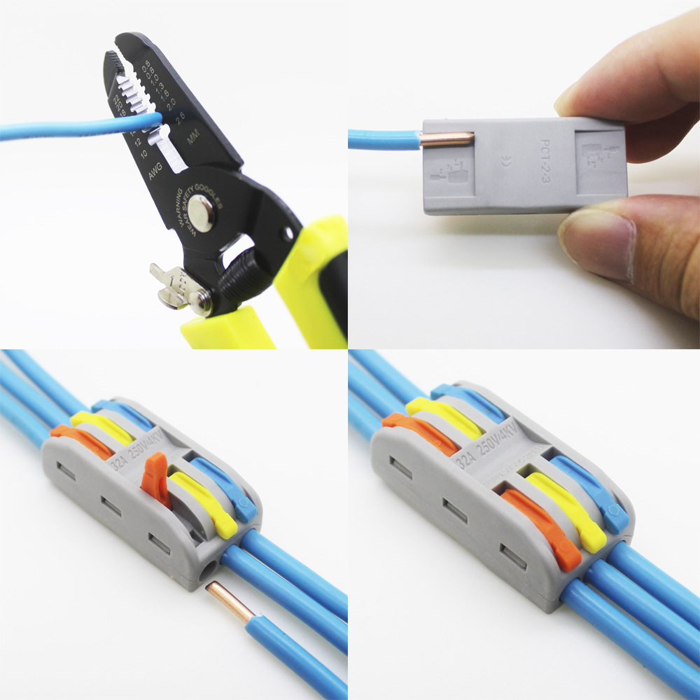 PCT-3 3Pin Colorful Docking Connector Electrical Connectors Wire Terminal Block Universal Electrical Wire Connector 