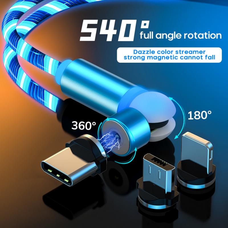 Bakeey AM22 Magnetic Data Cable 540° Rotate 2.4A Micro USB Type C Cord Fast Charging For Huawei P40 Mate 40 Pro OnePlus 8Pro