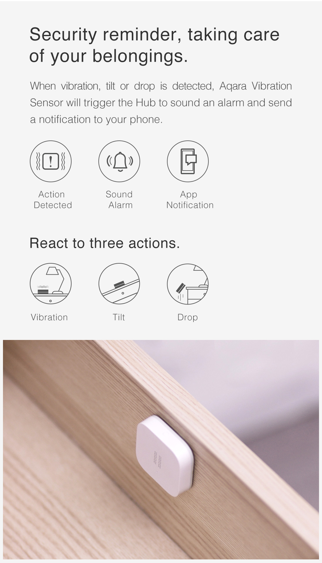 Original Xiaomi Aqara Smart Motion Sensor International Version Smart Home Vibration Detection Remote Notification 9