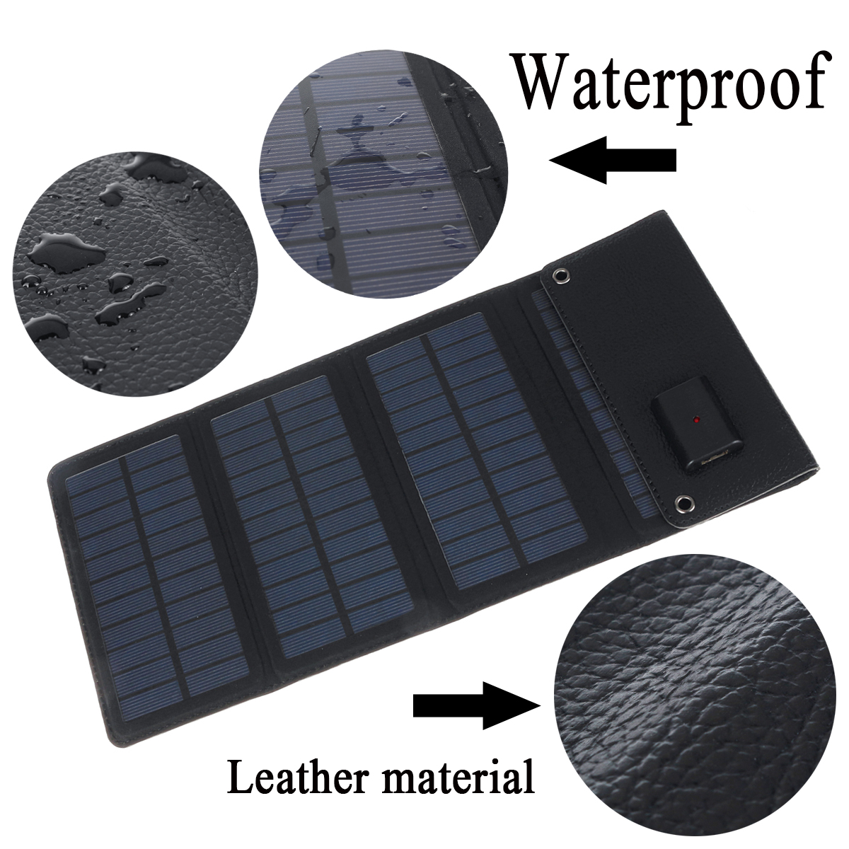 7W 5V Waterproof Foldable Mono-crystalline Silicon Solar Panel With LED Charging indicator & USB Interface 13