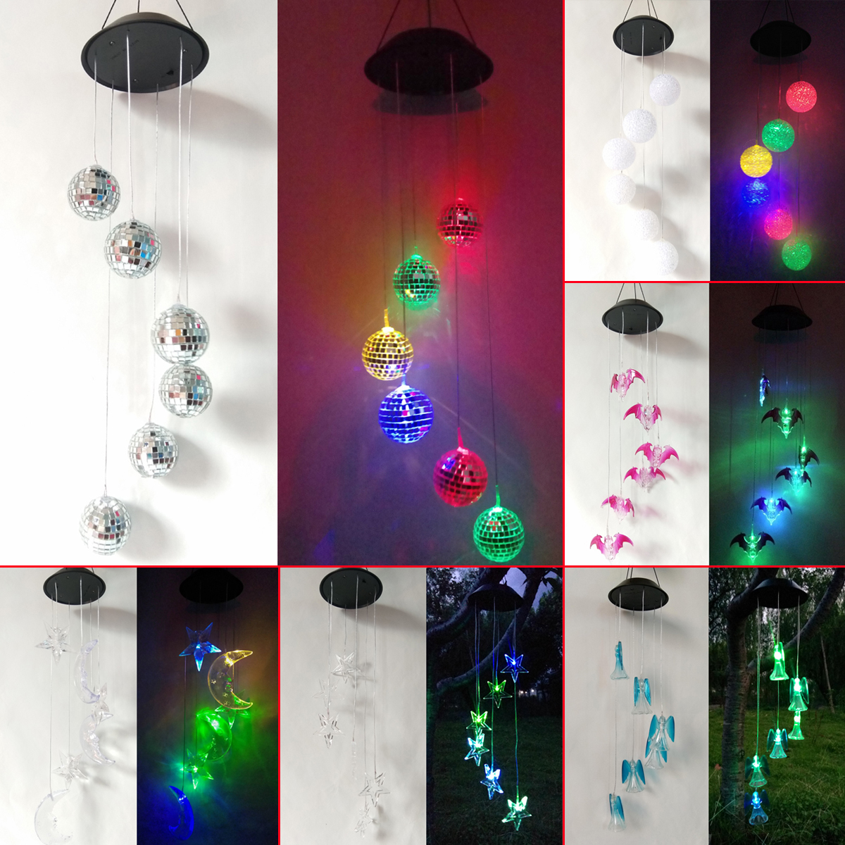

Solar Powered Wind Chimes Light Lamp Hanging LED Garden Yard Color Changing