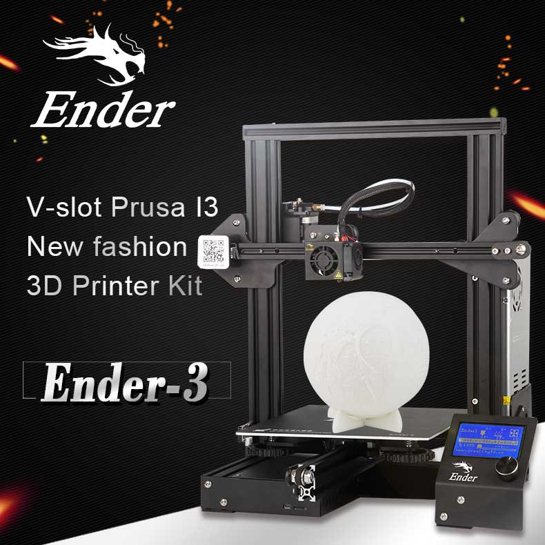Creality 3D® Ender-3 V-slot Prusa I3 DIY 3D Printer Kit 220x220x250mm Printing Size With Power Resume Function/MK10 Extruder 1.75mm 0.4mm Nozzle 7