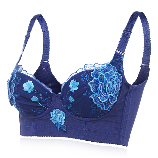 Floral Lace Embroidery Push Up Adjustment Women Bras