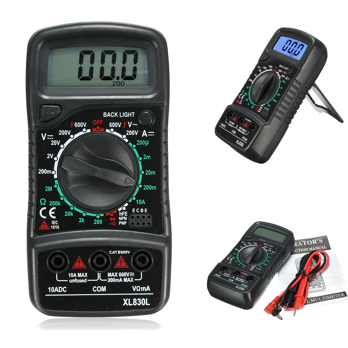 

XL-830L Digital LCD Multimeter Voltmeter Ammeter AC DC OHM Volt Circuit Current Tester